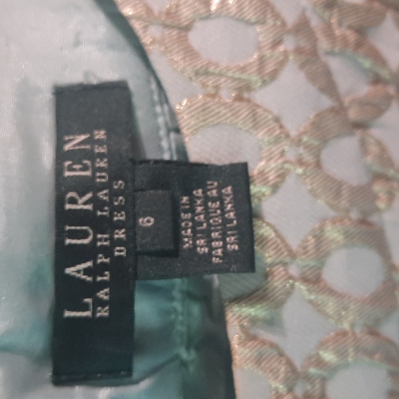 Lauren - Ralph Lauren Dresses soft blue and gold sleeveless dress. - Picture 5 of 5